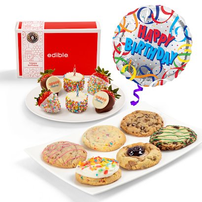 Assorted Premium Cookies Box & Birthday Bites Bundle
