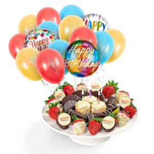 Happy Birthday Platter & Balloon Bouquet